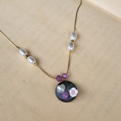 Rose pearl pendent chain
