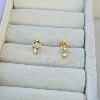 Acacia mini studs (flat screwback)