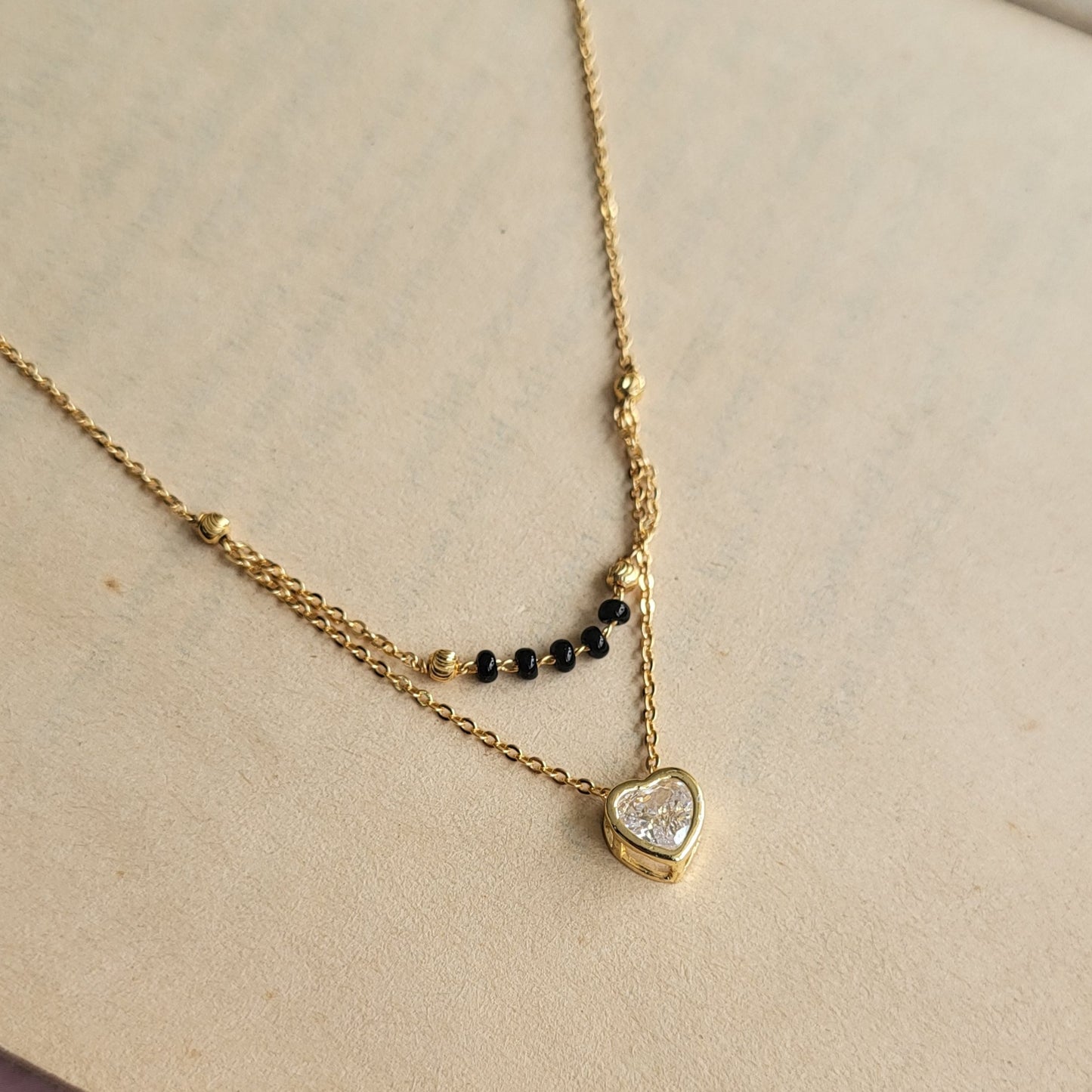 Heart layered mangalsutra