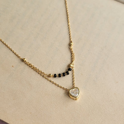 Heart layered mangalsutra