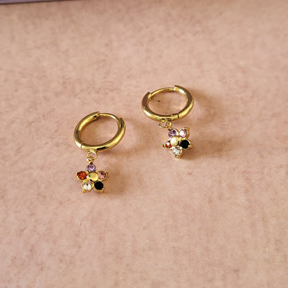 Flower drop hoops