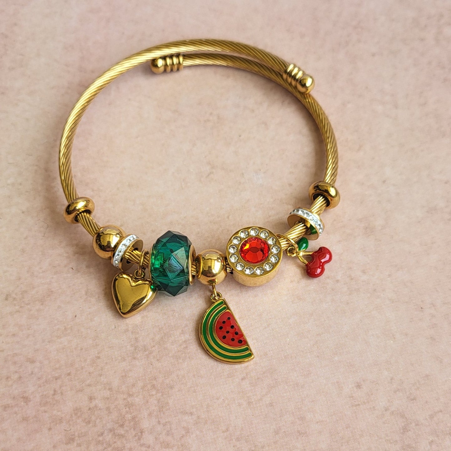 Watermelon charms bracelet