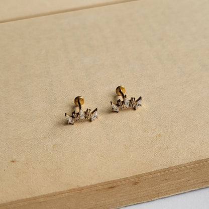 Daina flat screwback studs