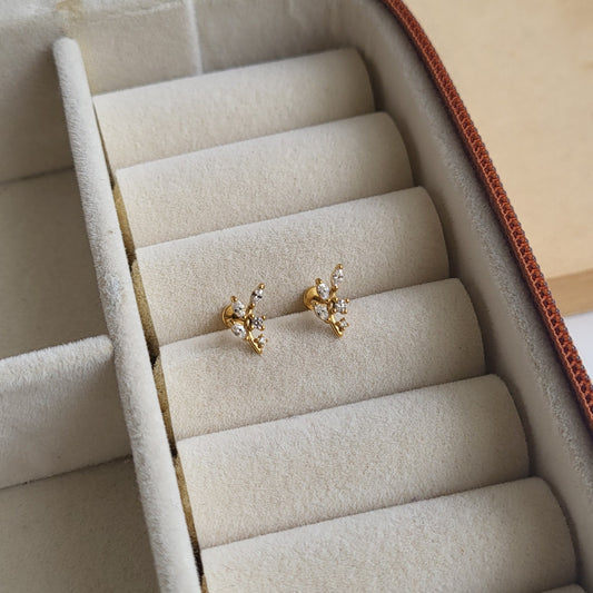 Maple flat screwback studs