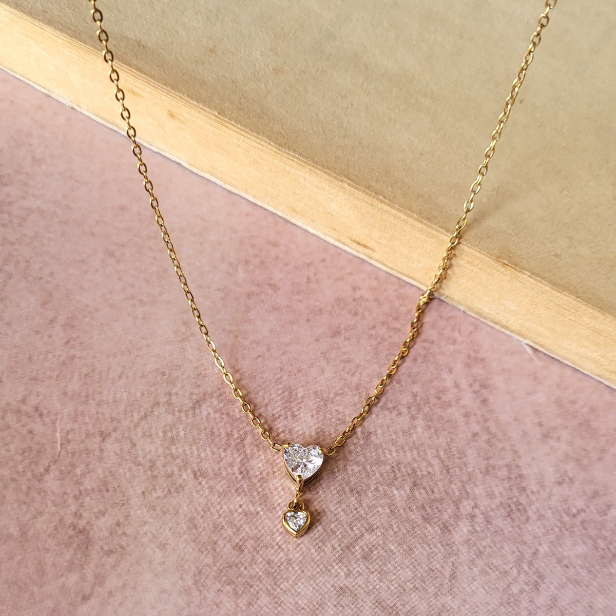 Heart drop Pendant chain