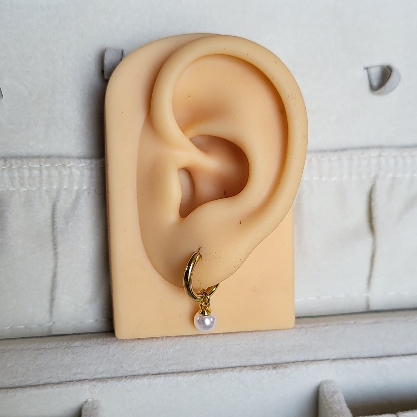 Pearl drop hoops