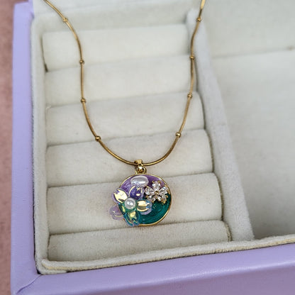 Lavender pendant chain