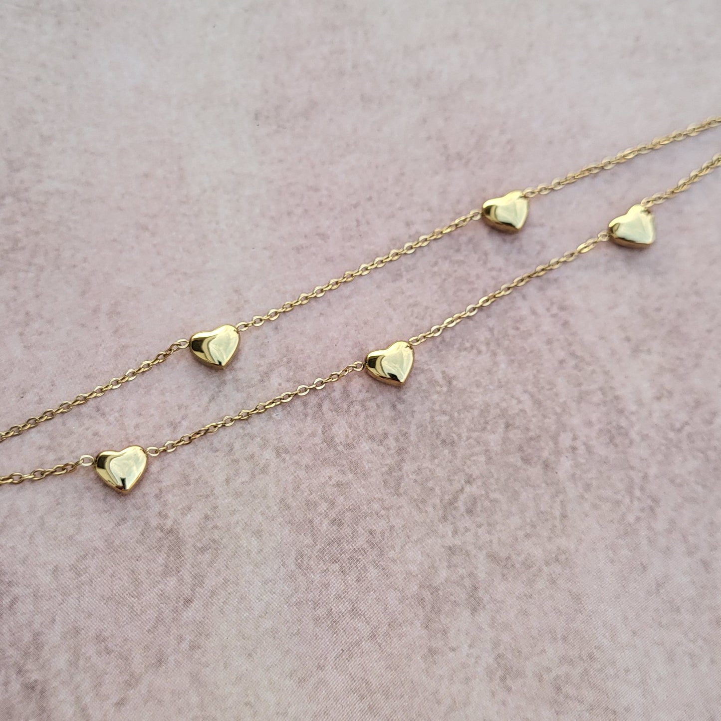 Gold heart layered bracelet