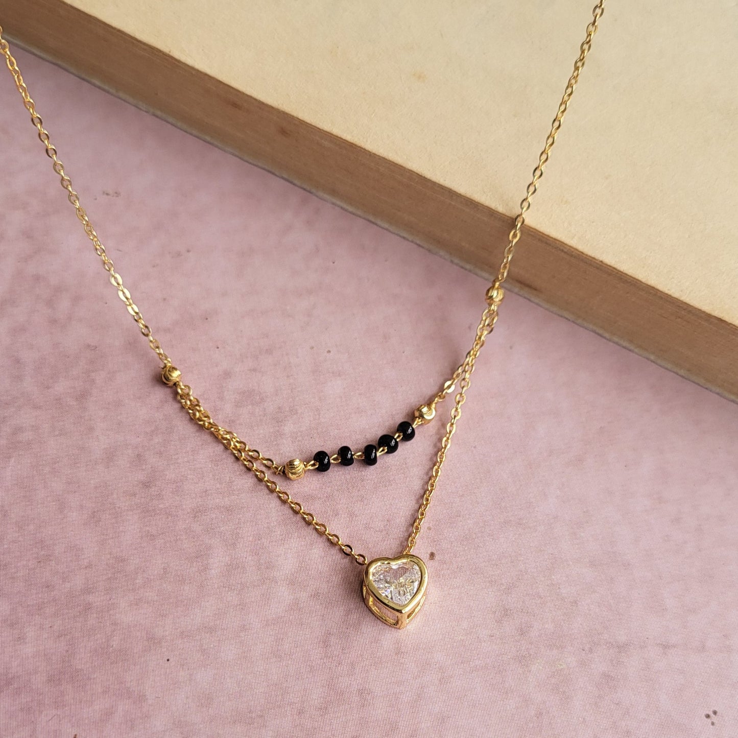 Heart layered mangalsutra