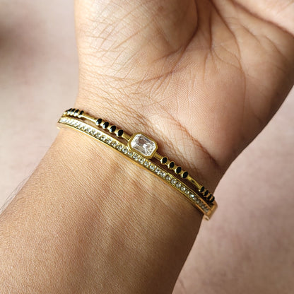 Boxy Black bead kada