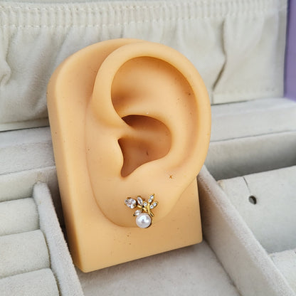 Pearl Tulip studs