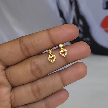 Heart drop studs (ball screwback)