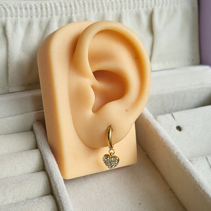 Stone hearted mini hoops