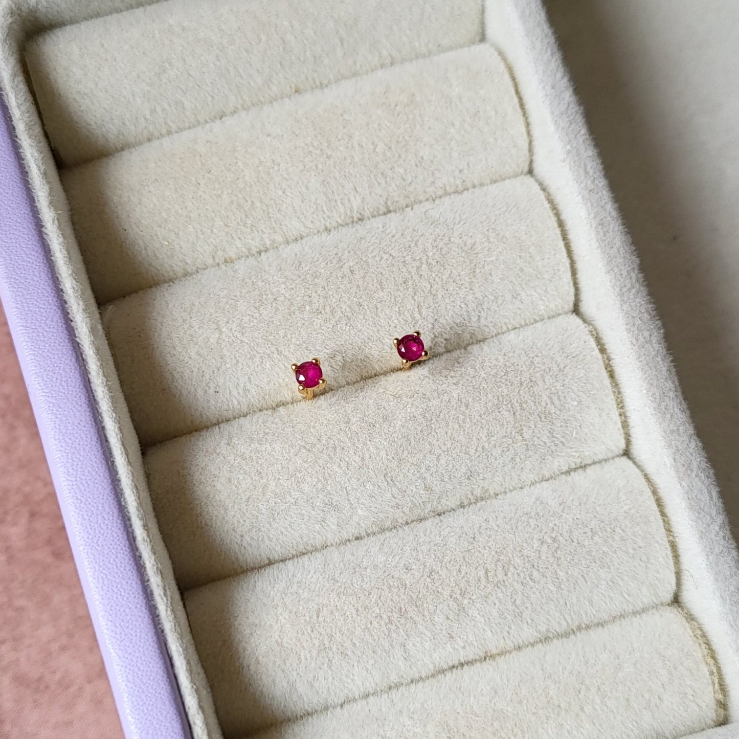 Ruby mini studs